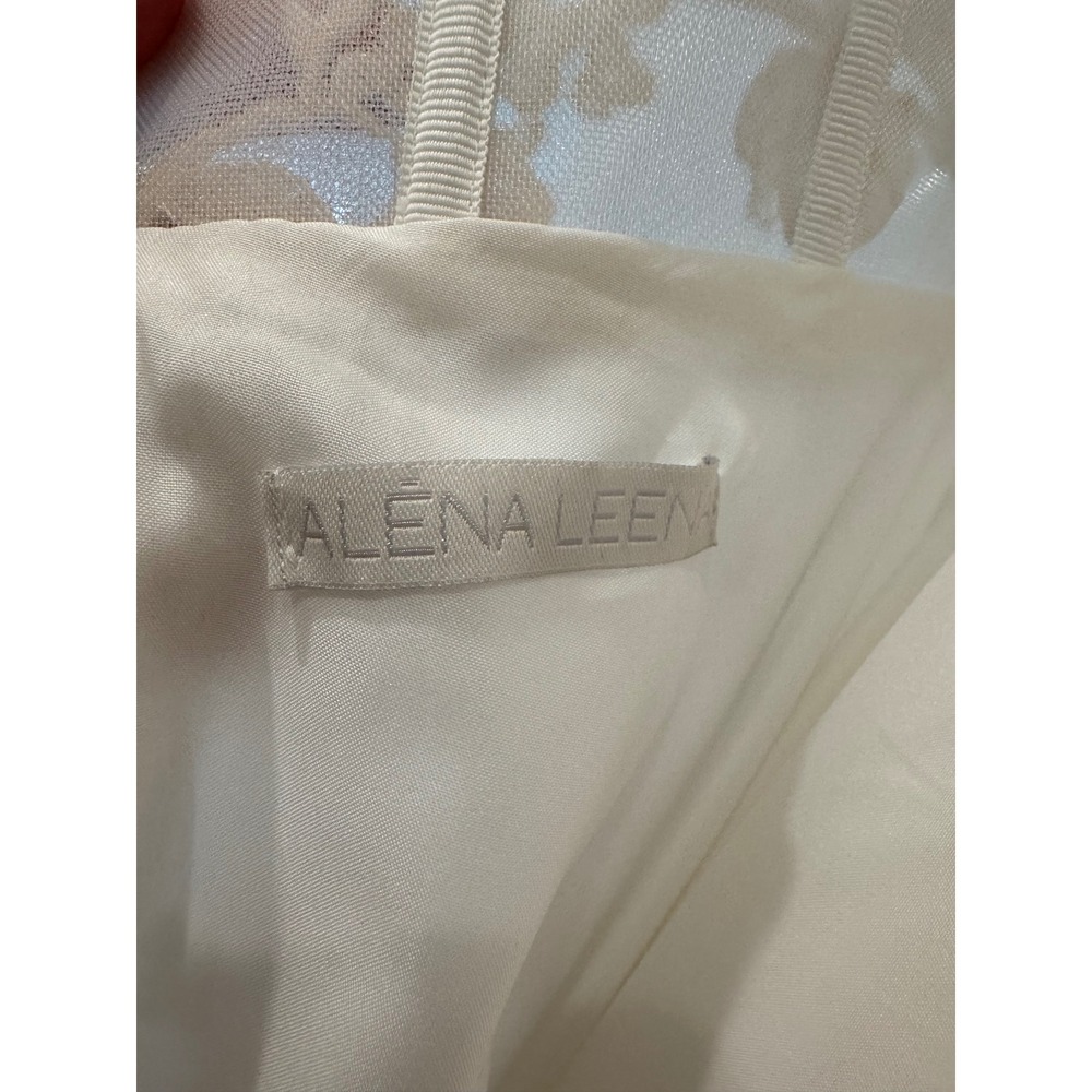 Alena Leena Peony Wedding Dress Ivory Lace A-Line Corset Detachable Sleeves 12 - Picture 5 of 12